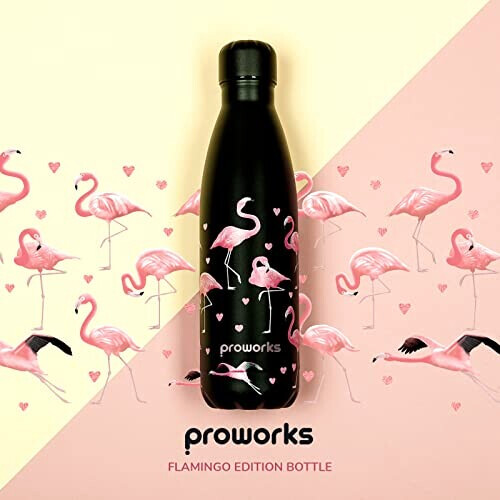 Gourde Flamant rose flamant - noir plastique sans bpa isotherme 500 ml variant 4 