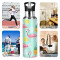 Gourde Flamant rose art mode sport inox sans bpa isotherme double paroi paille 600 ml - miniature variant 4