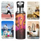 Gourde Flamant rose art mode sport inox sans bpa isotherme double paroi paille 600 ml - miniature variant 4