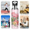 Gourde Flamant rose art mode sport inox sans bpa isotherme double paroi paille 600 ml - miniature variant 4