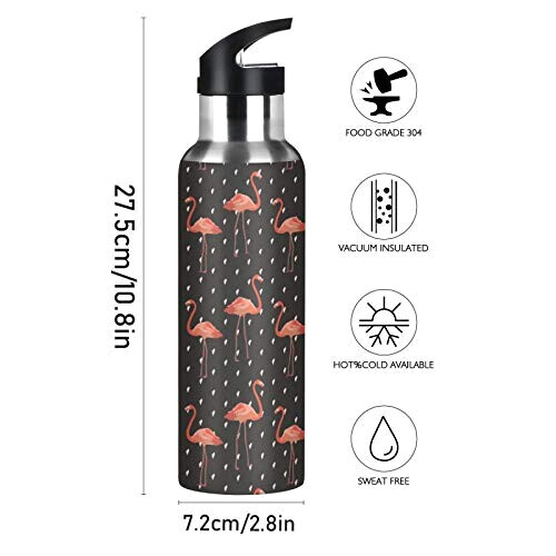 Gourde Flamant rose art mode sport inox sans bpa isotherme double paroi paille 600 ml variant 0 