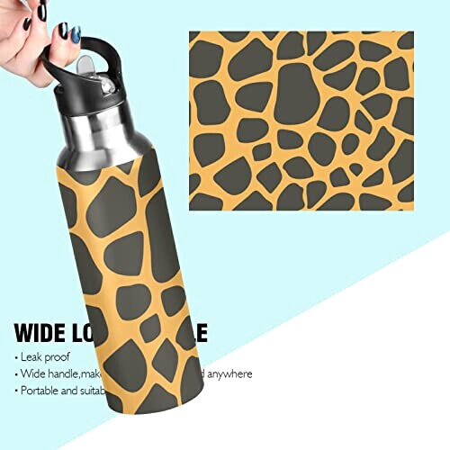 Gourde Girafe inox isotherme double paroi paille 600 ml variant 2 