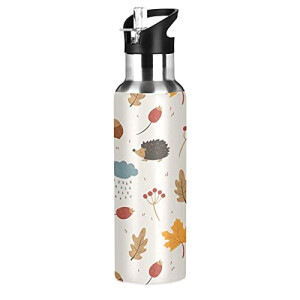 Gourde Hérisson mode mignonne inox sans bpa isotherme double paroi paille 600 ml