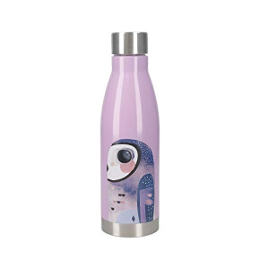 Gourde Hibou violet plastique isotherme 500 ml
