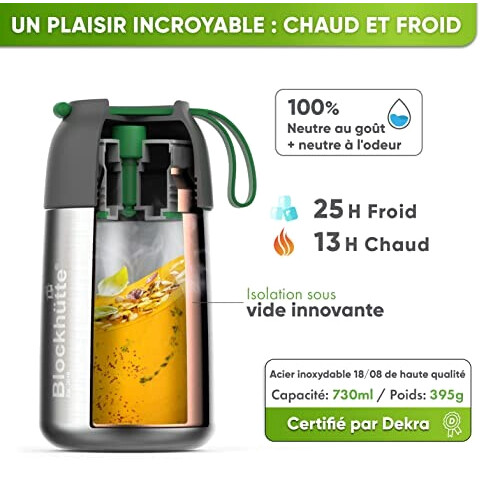 Gourde Hibou argenté plastique isotherme 530 ml variant 2 