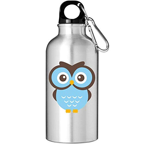 Gourde Hibou argenté. inox 400 ml