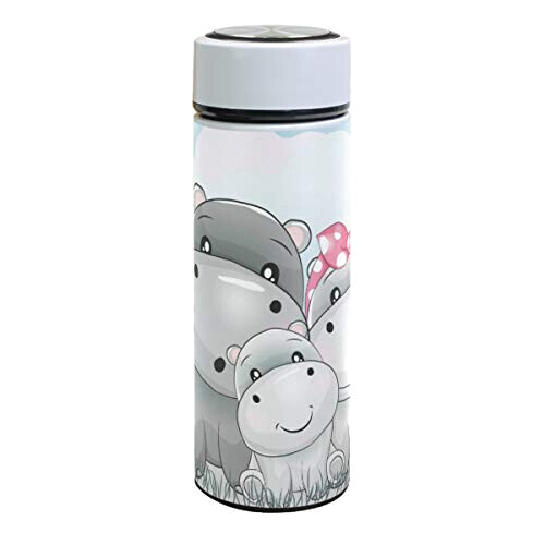 Gourde Hippopotame multicolore inox sans bpa isotherme double paroi 425 ml