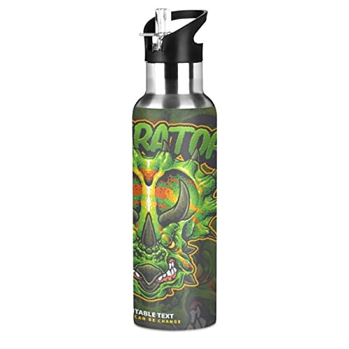 Gourde Hippopotame art mode sport inox sans bpa isotherme double paroi paille 600 ml