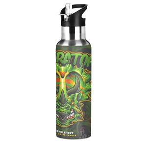 Gourde Hippopotame art mode sport inox sans bpa isotherme double paroi paille 600 ml