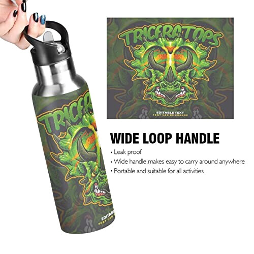 Gourde Hippopotame art mode sport inox sans bpa isotherme double paroi paille 600 ml variant 2 