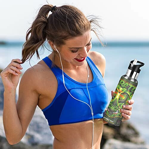 Gourde Hippopotame art mode sport inox sans bpa isotherme double paroi paille 600 ml variant 4 