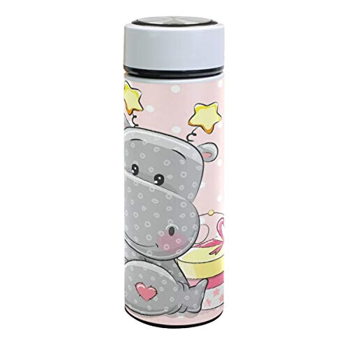 Gourde Hippopotame multicolore inox sans bpa isotherme double paroi 425 ml