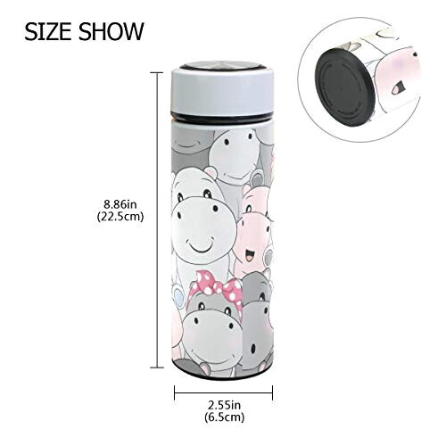 Gourde Hippopotame multicolore inox sans bpa isotherme double paroi 425 ml variant 2 