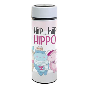 Gourde Hippopotame multicolore inox sans bpa isotherme double paroi 425 ml
