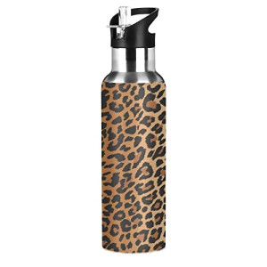Gourde Léopard inox sans bpa paille 62 ml