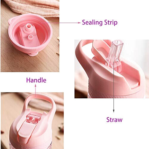 Gourde Licorne rose sans bpa paille 400 ml variant 4 