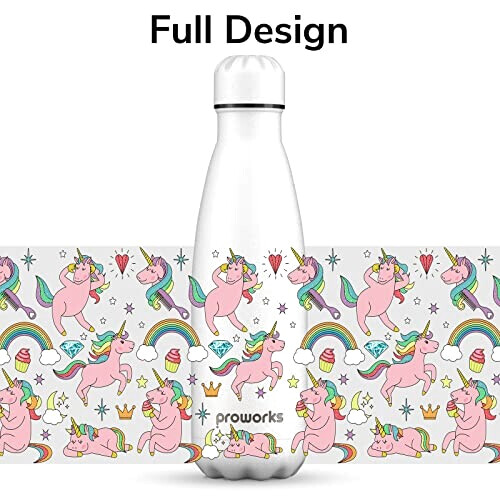 Gourde Licorne - blanc plastique sans bpa isotherme 500 ml variant 2 