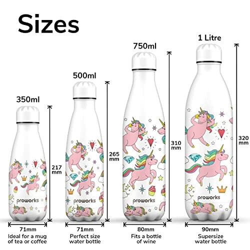 Gourde Licorne - blanc plastique sans bpa isotherme 500 ml variant 3 
