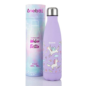 Gourde Licorne happy unicorn violet inox sans bpa double paroi 500 ml