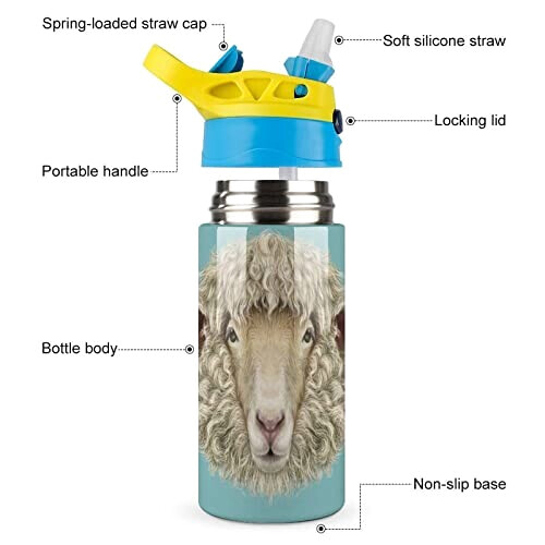 Gourde Mouton couleur inox isotherme double paroi 500 ml variant 1 