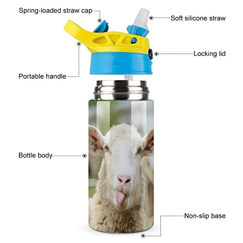 Gourde Mouton couleur inox isotherme double paroi 500 ml variant 1 