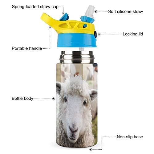 Gourde Mouton couleur inox isotherme double paroi 500 ml variant 1 