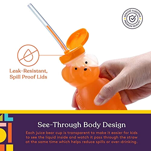 Gourde Ours transparent plastique sans bpa paille variant 3 