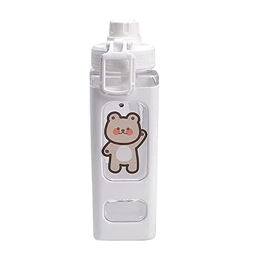 Gourde Ours blanc plastique paille 700 ml