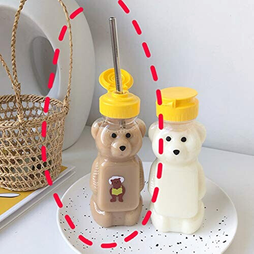 Gourde Ours comme le montrent les images plastique paille variant 0 