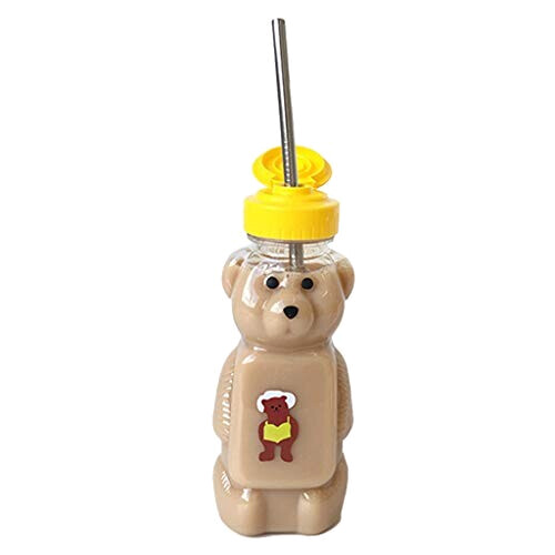 Gourde Ours comme le montrent les images plastique paille variant 1 