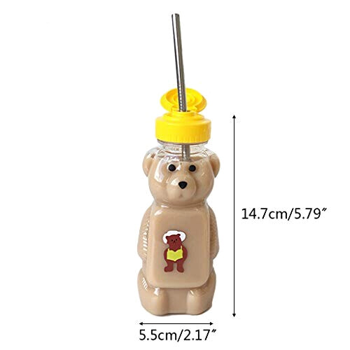 Gourde Ours comme le montrent les images plastique paille variant 3 