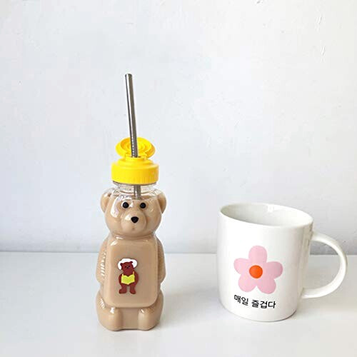 Gourde Ours comme le montrent les images plastique paille variant 6 