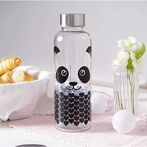 Gourde Panda transparent/noir/rose inox sans bpa 500 ml variant 0 