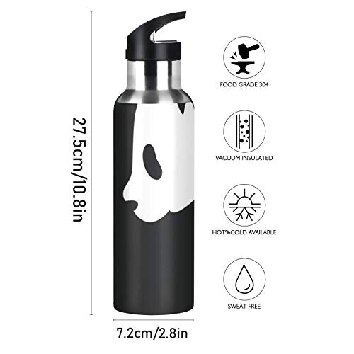 Gourde Panda art mode sport inox sans bpa isotherme double paroi paille 600 ml variant 0 