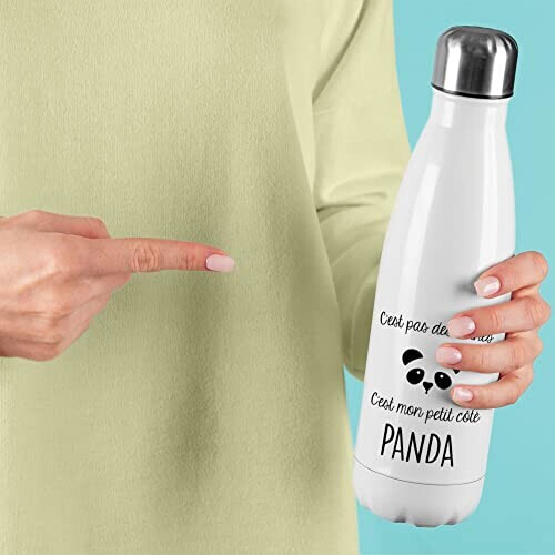 Gourde Panda blanc aluminium isotherme double paroi 500 ml variant 2 