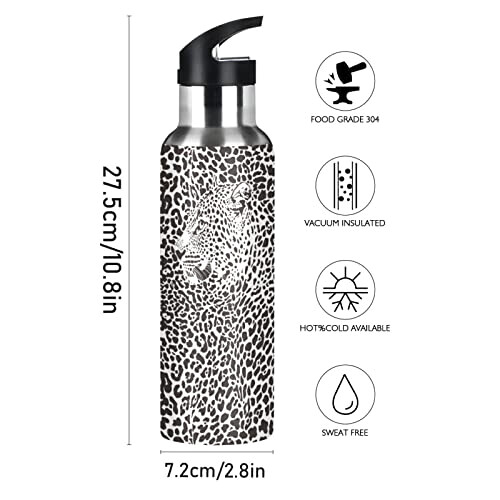 Gourde Panthère mode mignonne inox sans bpa isotherme double paroi paille 600 ml variant 0 