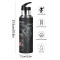 Gourde Panthère noire inox pliable paille 600 ml - miniature variant 1