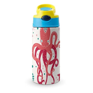 Gourde Pieuvre couleur inox isotherme double paroi 500 ml