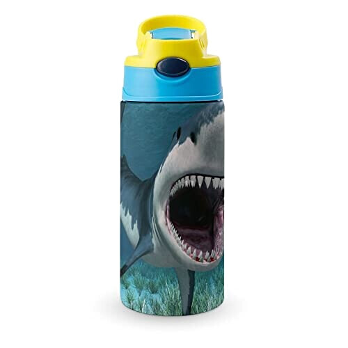 Gourde Requin couleur inox isotherme double paroi 500 ml