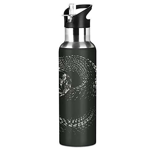 Gourde Serpent inox sans bpa isotherme double paroi paille 600 ml