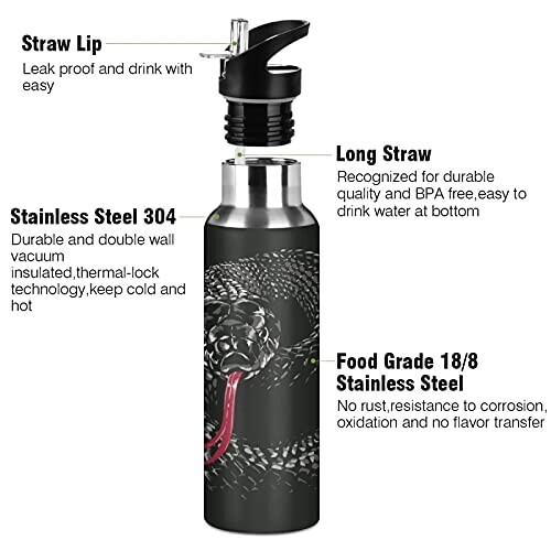Gourde Serpent inox sans bpa isotherme double paroi paille 600 ml variant 1 