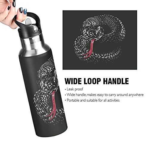 Gourde Serpent inox sans bpa isotherme double paroi paille 600 ml variant 2 