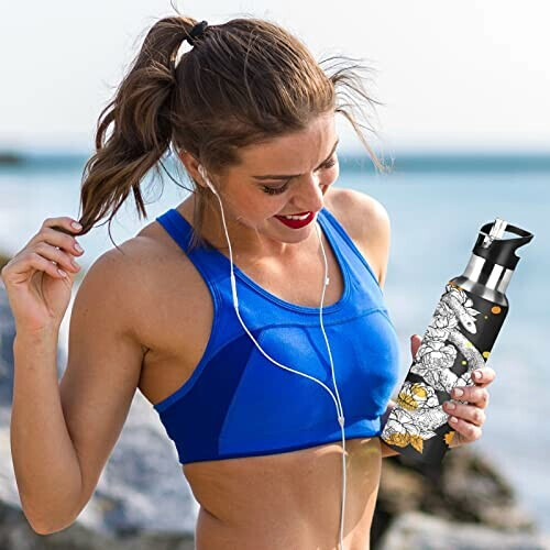 Gourde Serpent art mode sport inox sans bpa isotherme double paroi paille 600 ml variant 4 