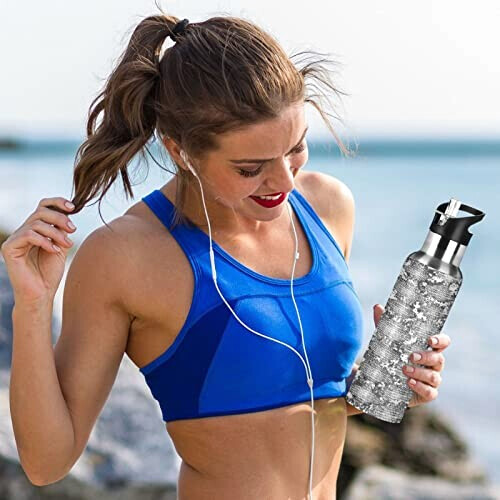 Gourde Serpent inox isotherme double paroi paille 600 ml variant 4 