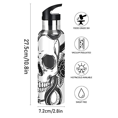 Gourde Serpent inox isotherme double paroi paille 600 ml variant 0 