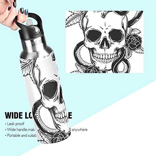 Gourde Serpent inox isotherme double paroi paille 600 ml variant 2 