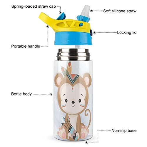 Gourde Singe couleur inox isotherme double paroi 500 ml variant 1 