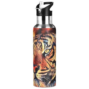 Gourde Tigre tiger inox sans bpa isotherme paille 1000 ml