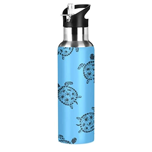 Gourde Tortue art mode sport inox sans bpa isotherme double paroi paille 600 ml