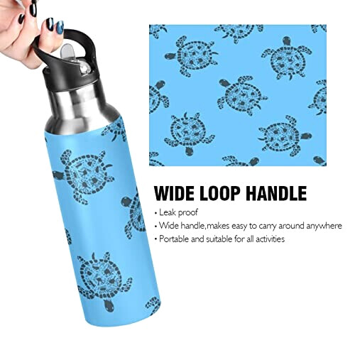 Gourde Tortue art mode sport inox sans bpa isotherme double paroi paille 600 ml variant 2 